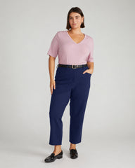 Cigarette Ponte Pants - Navy