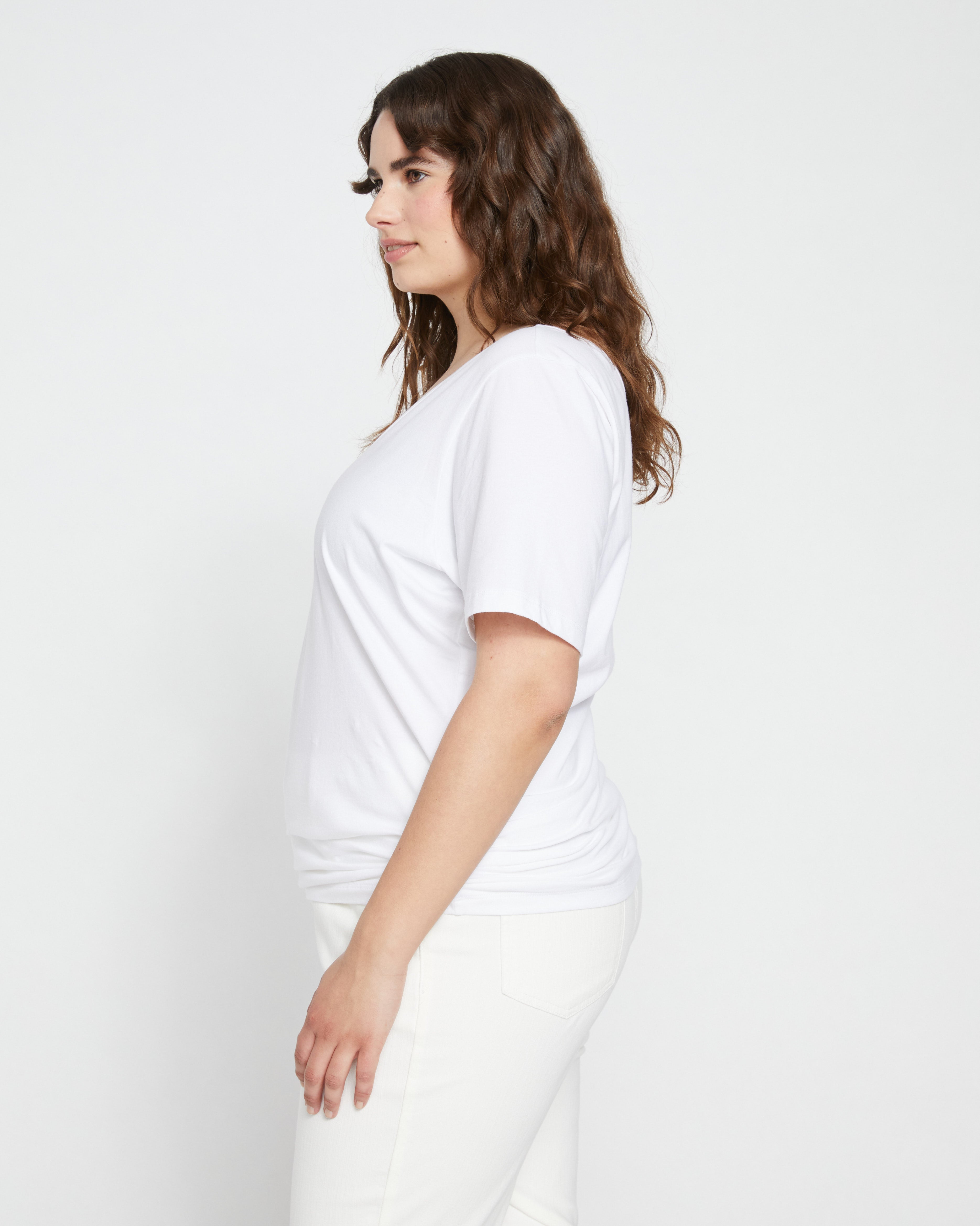 Double V Tee - White
