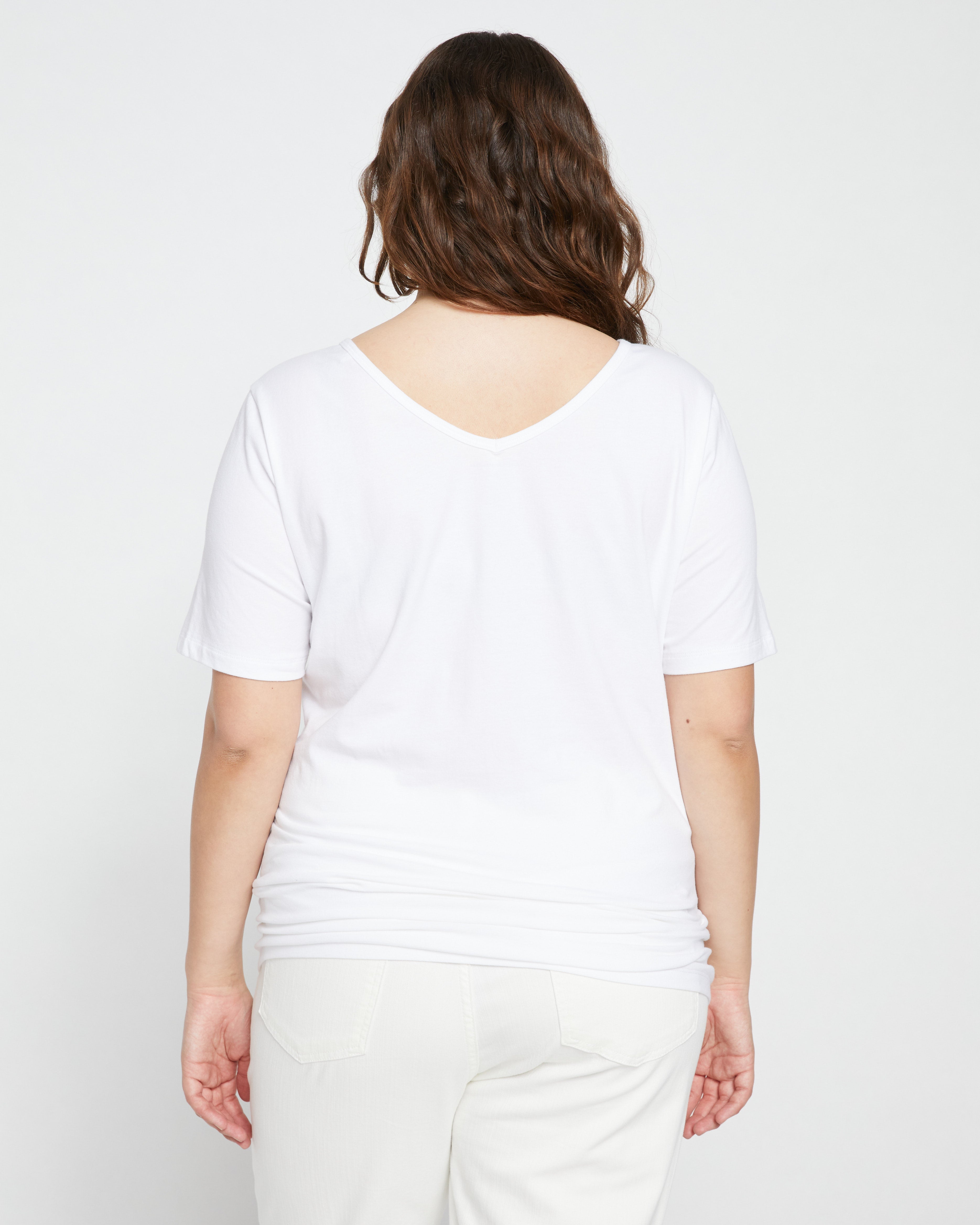 Double V Tee - White