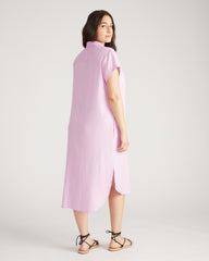 Dune Linen Blend Shirtdress - Lilac