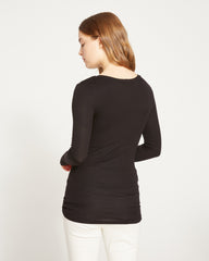 Cloud Rib Long Sleeve Crew Neck Tee - Black