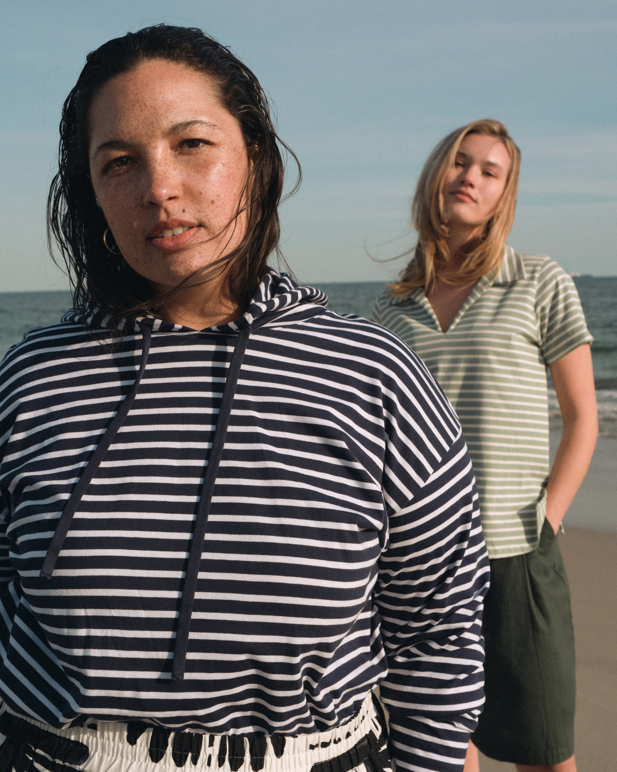 Baja Breton Stripe Hoodie - Navy/White Stripe