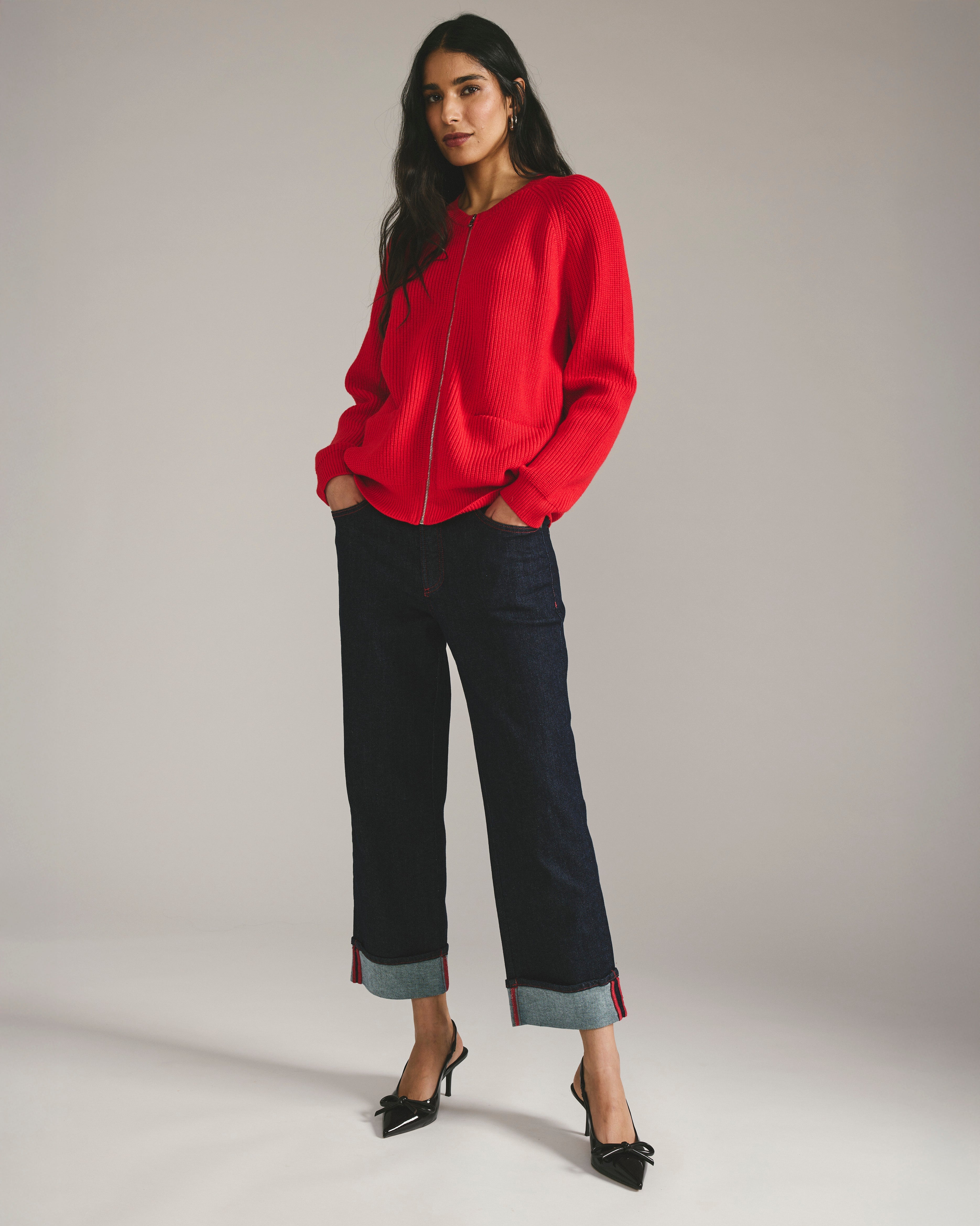 Better-Than-Wool Zip Cardigan - Lipstick