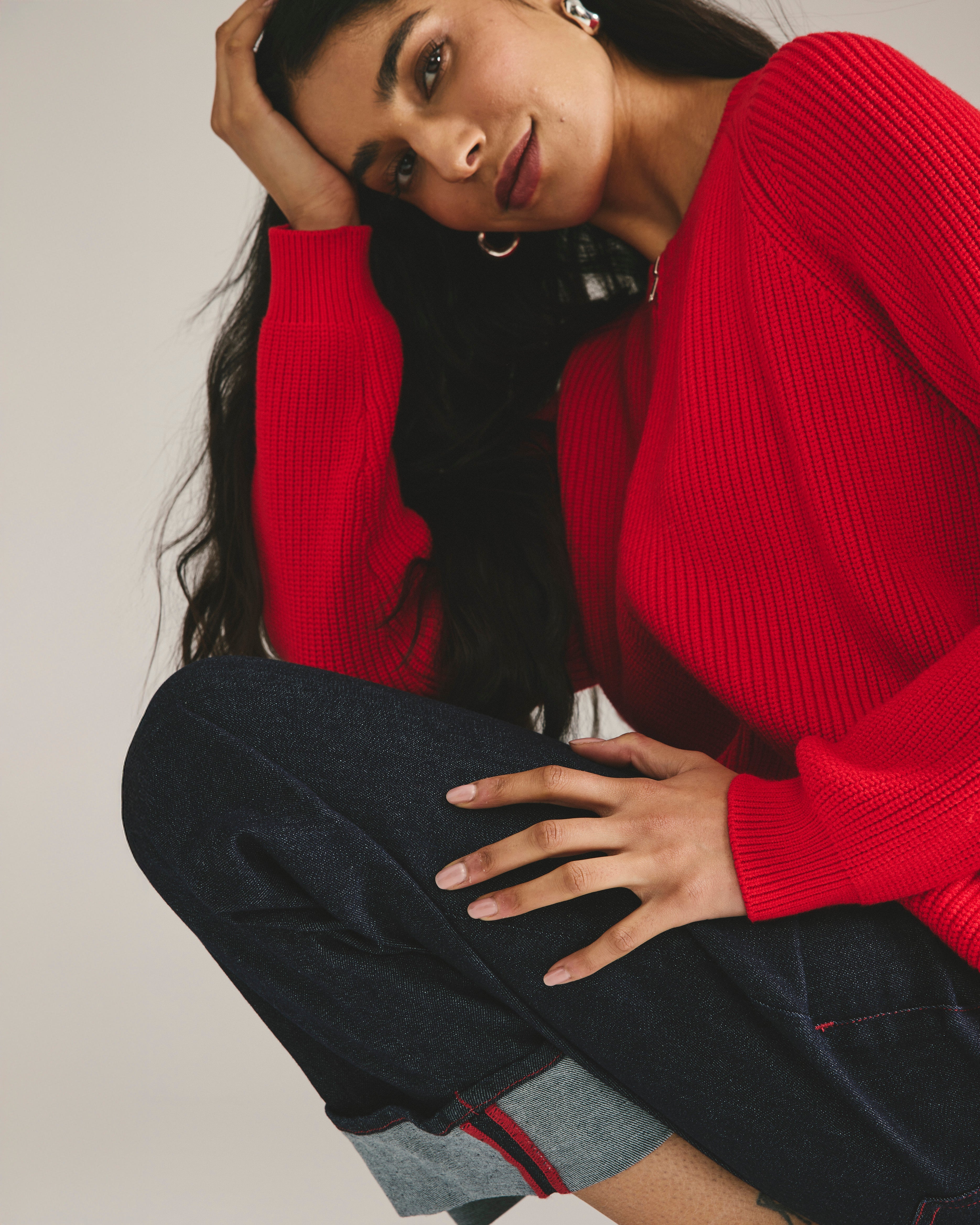 Better-Than-Wool Zip Cardigan - Lipstick