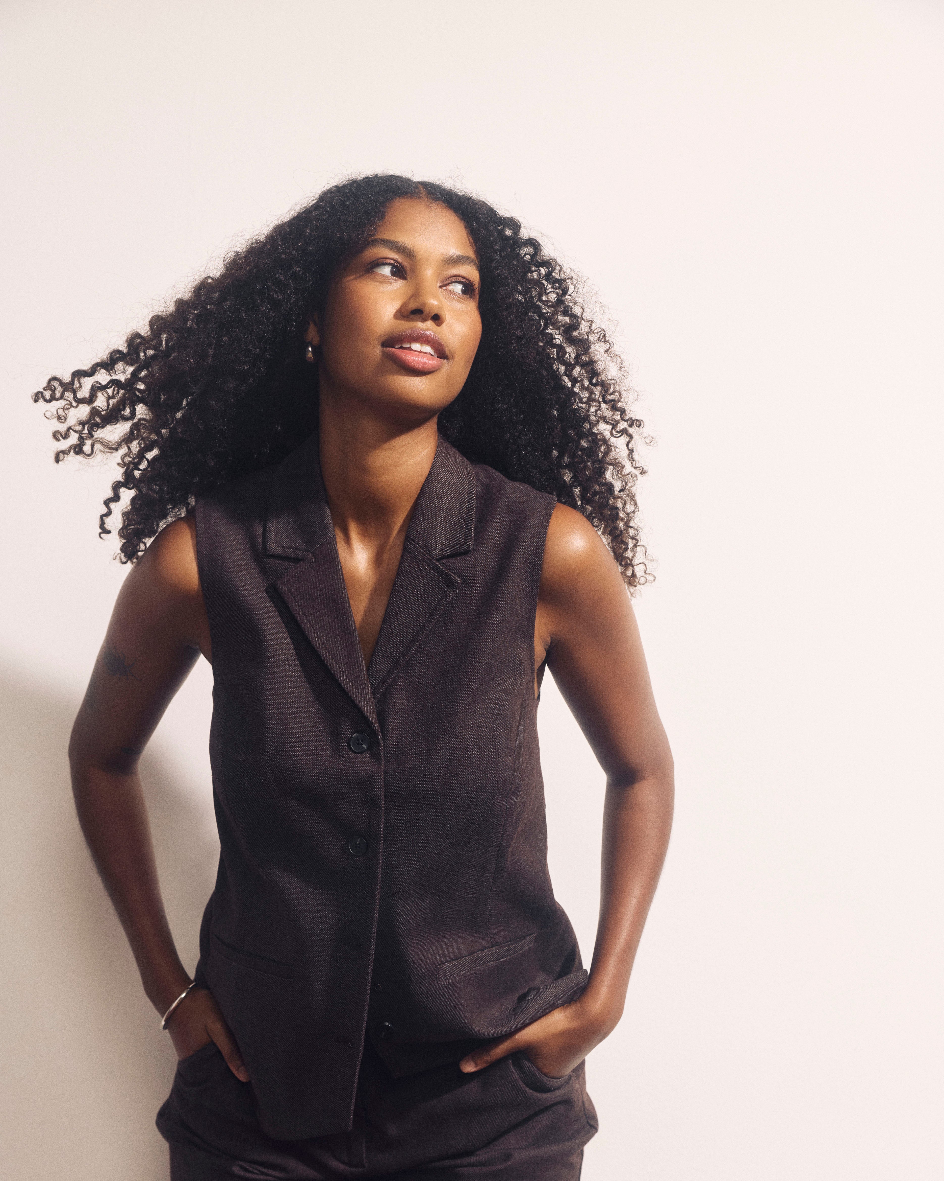Edwin Denim Look Vest - Espresso