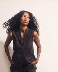 Edwin Denim Look Vest - Espresso