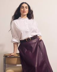 Charlotte Faux Leather Skirt - Gamay