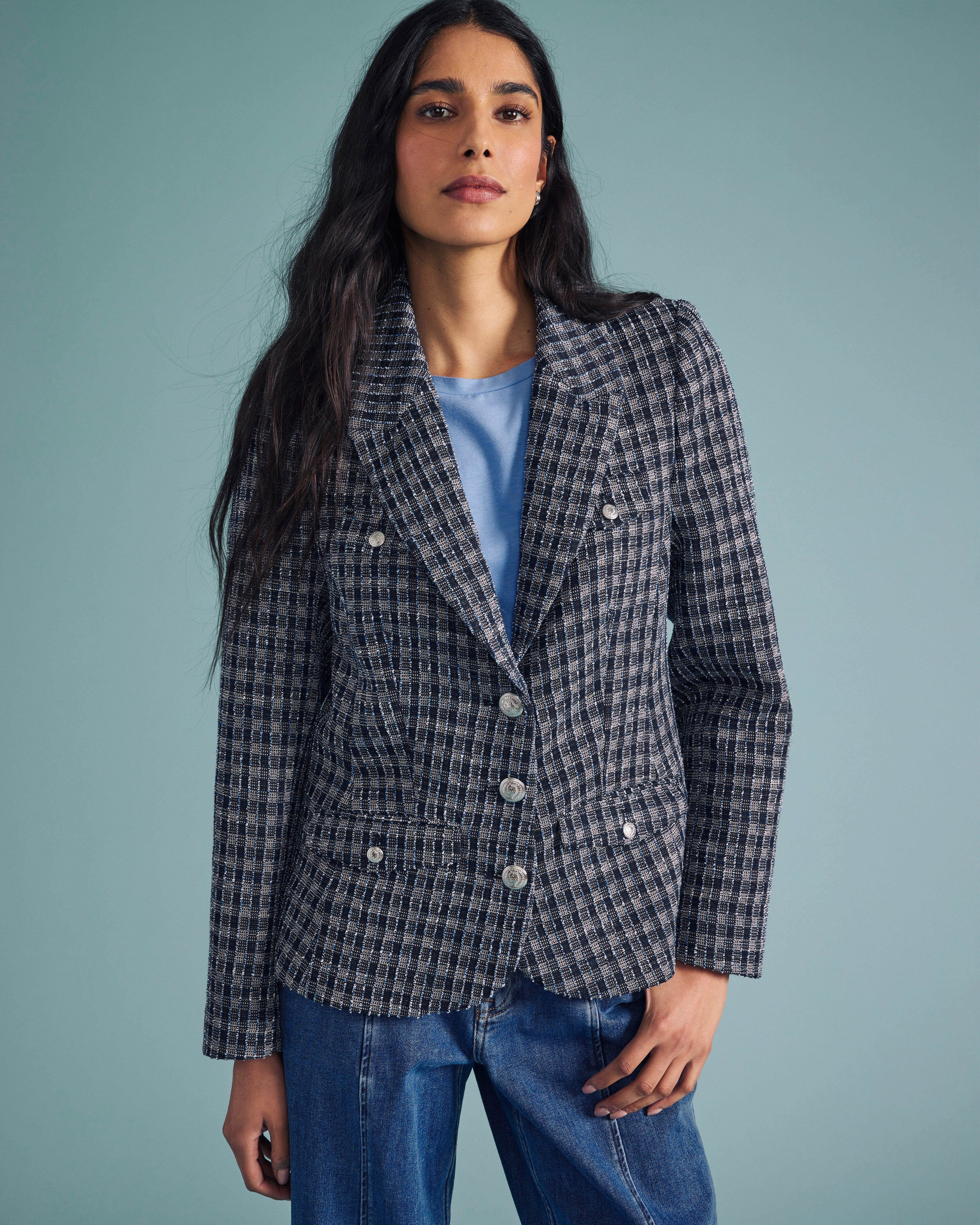 4 Pocket Ponte Blazer - French Tweed