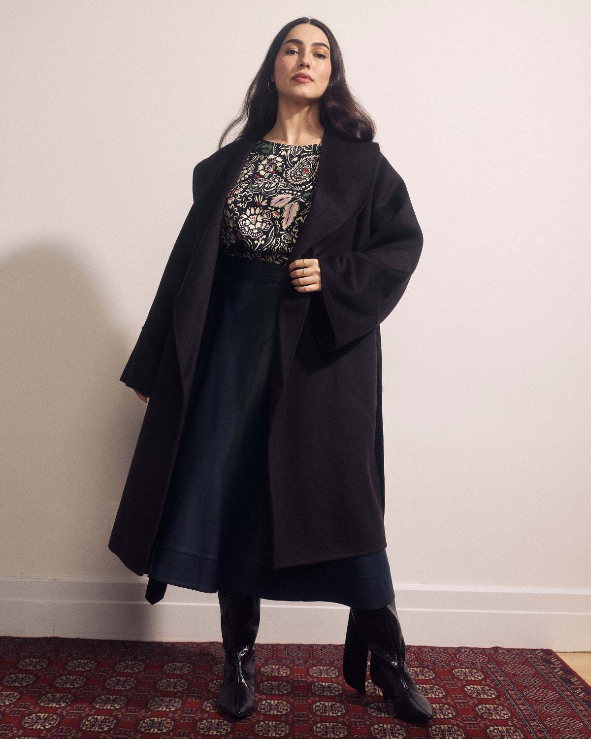 Asha Double Face Wool Blend Coat - Espresso