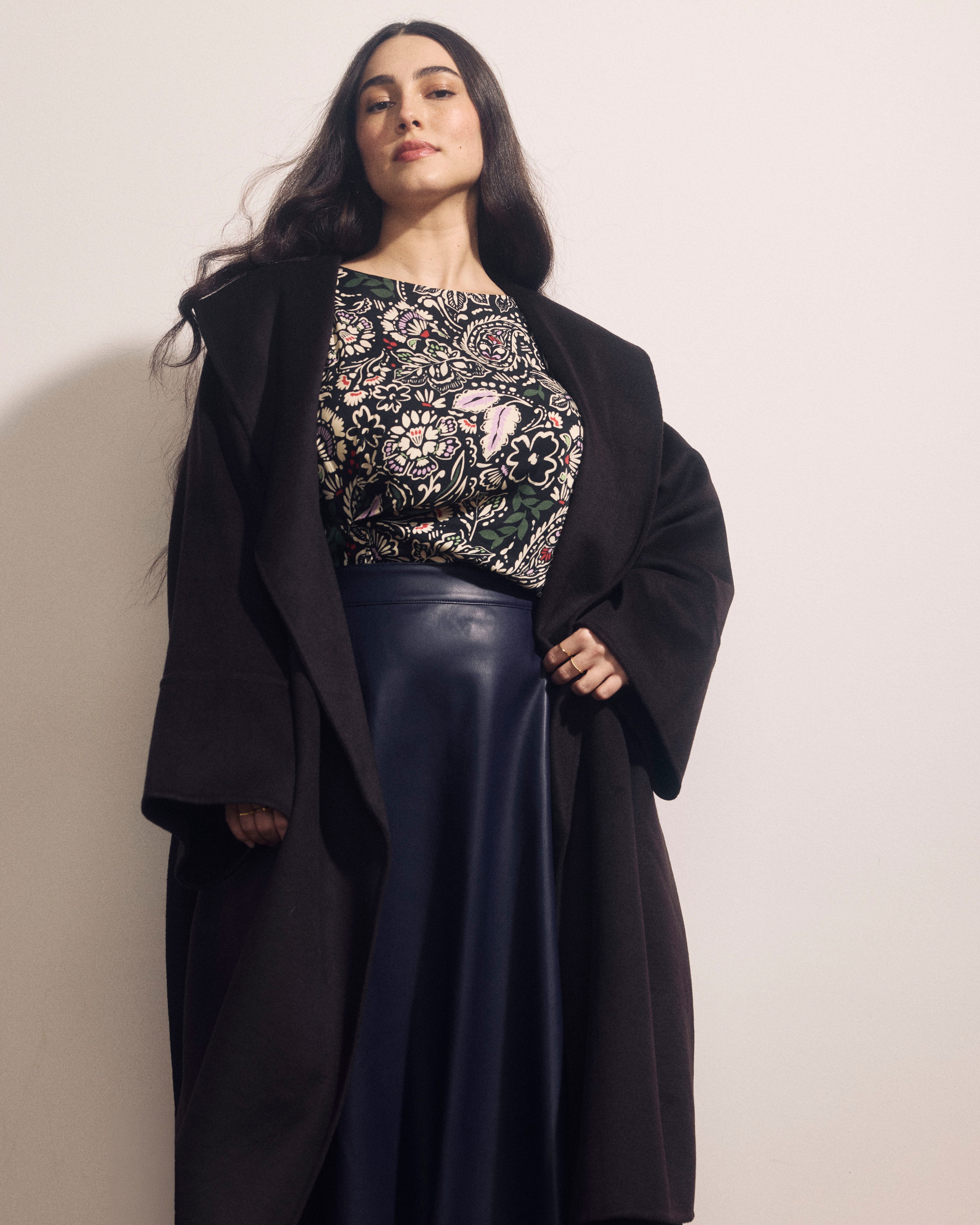 Asha Double Face Wool Blend Coat - Espresso