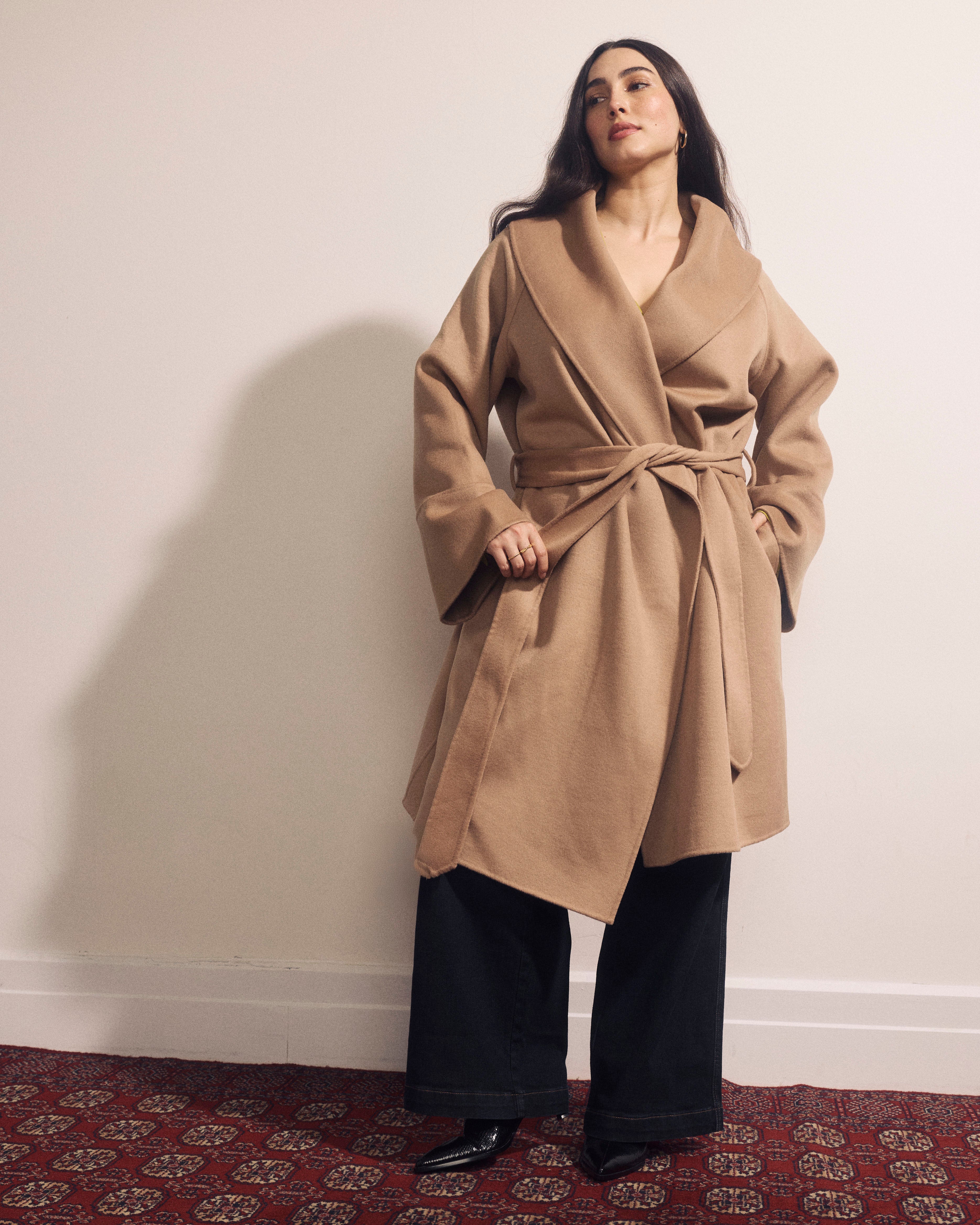 Asha Double Face Wool Blend Coat - Biscotti
