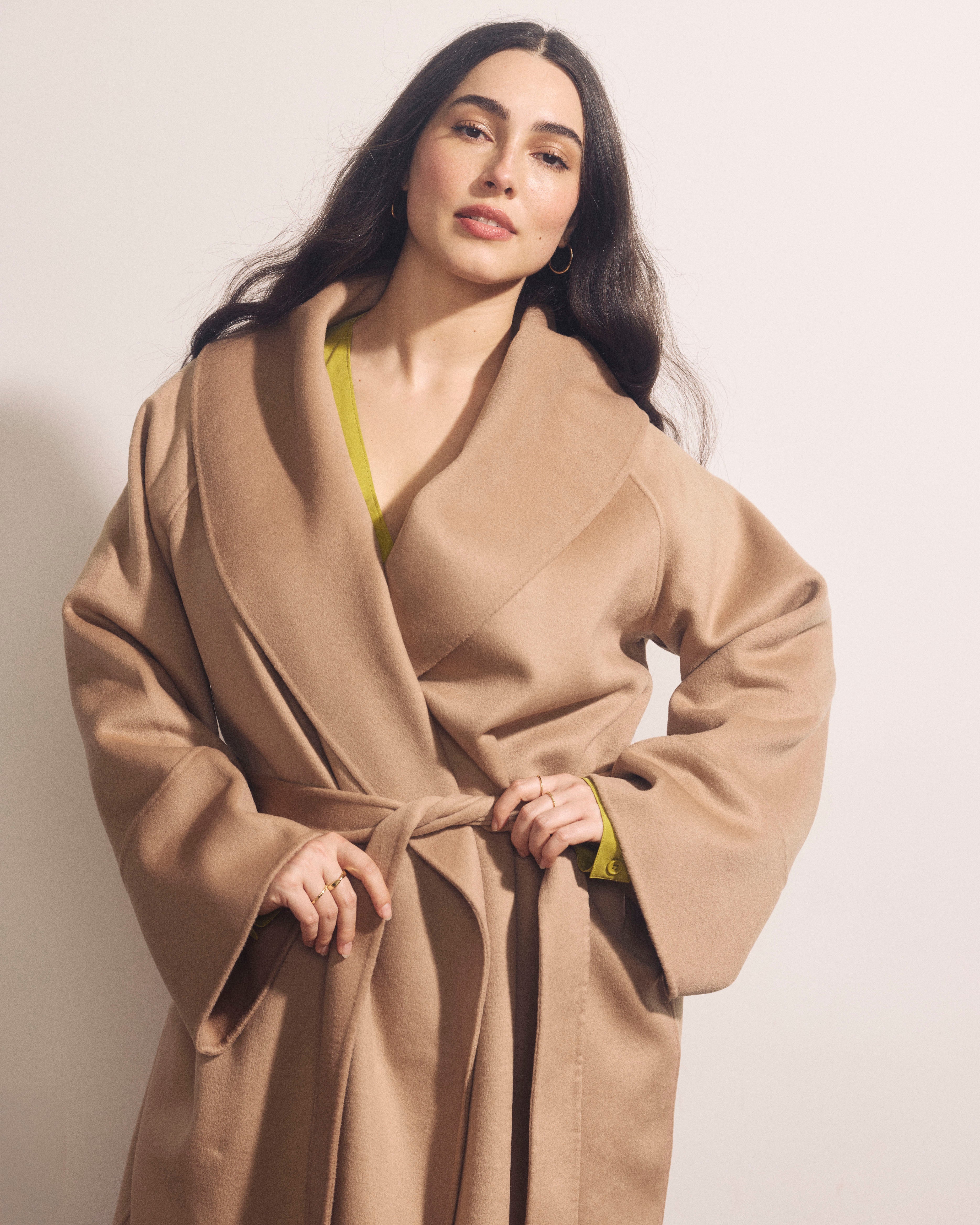 Asha Double Face Wool Blend Coat - Biscotti