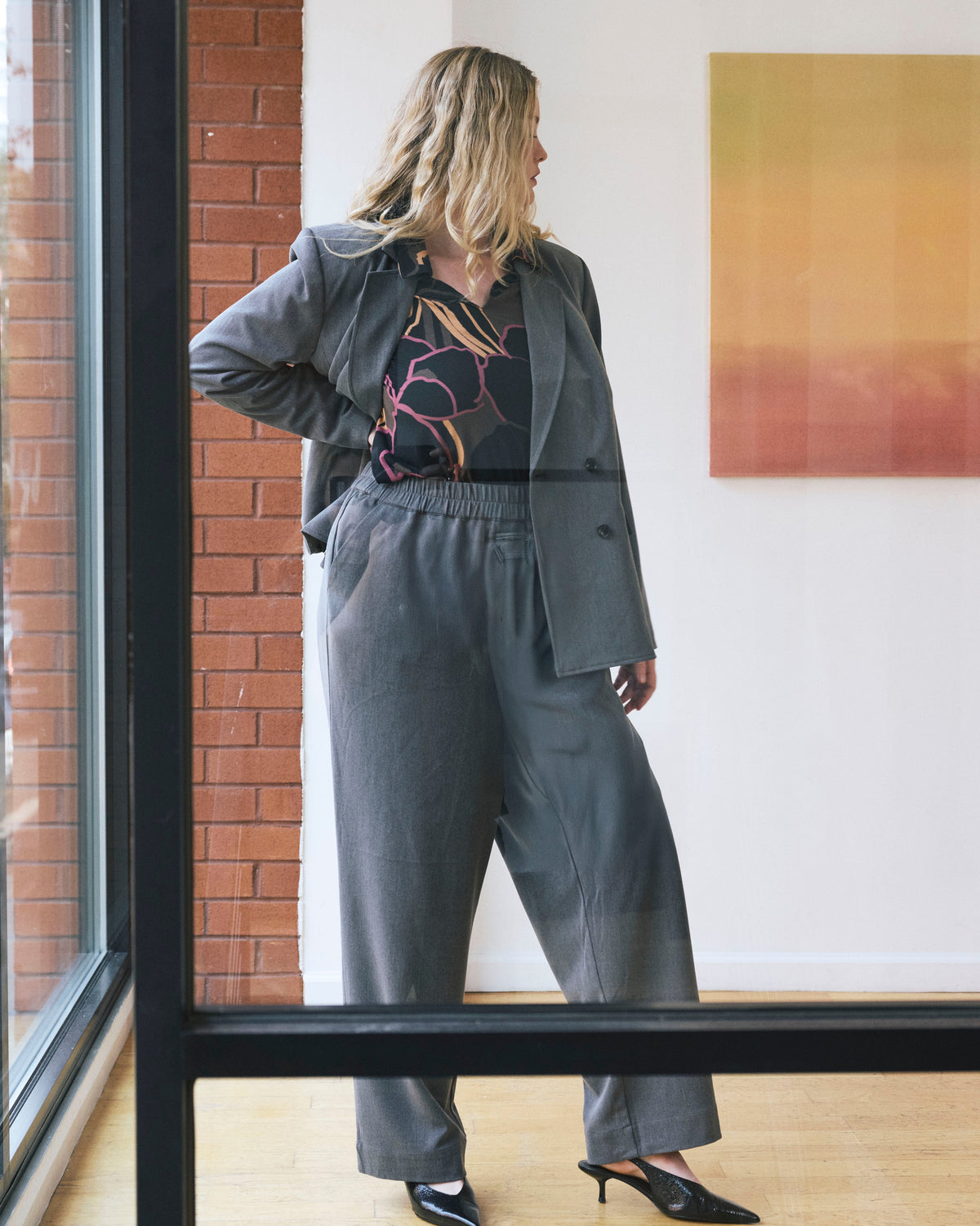 All Day Warren Double Breasted Blazer - Dark Gray Heather