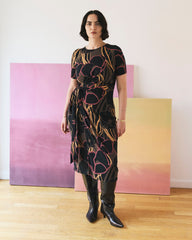 Delilah Liquid Jersey Dress - Poppy Field Print