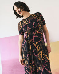 Delilah Liquid Jersey Dress - Poppy Field Print