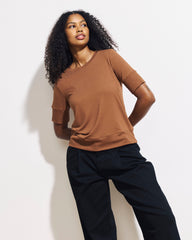Aimee Liquid Jersey Rib Hem Tee - Pony