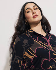 Elbe Popover Liquid Jersey Shirt Classic Fit - Poppy Field Print