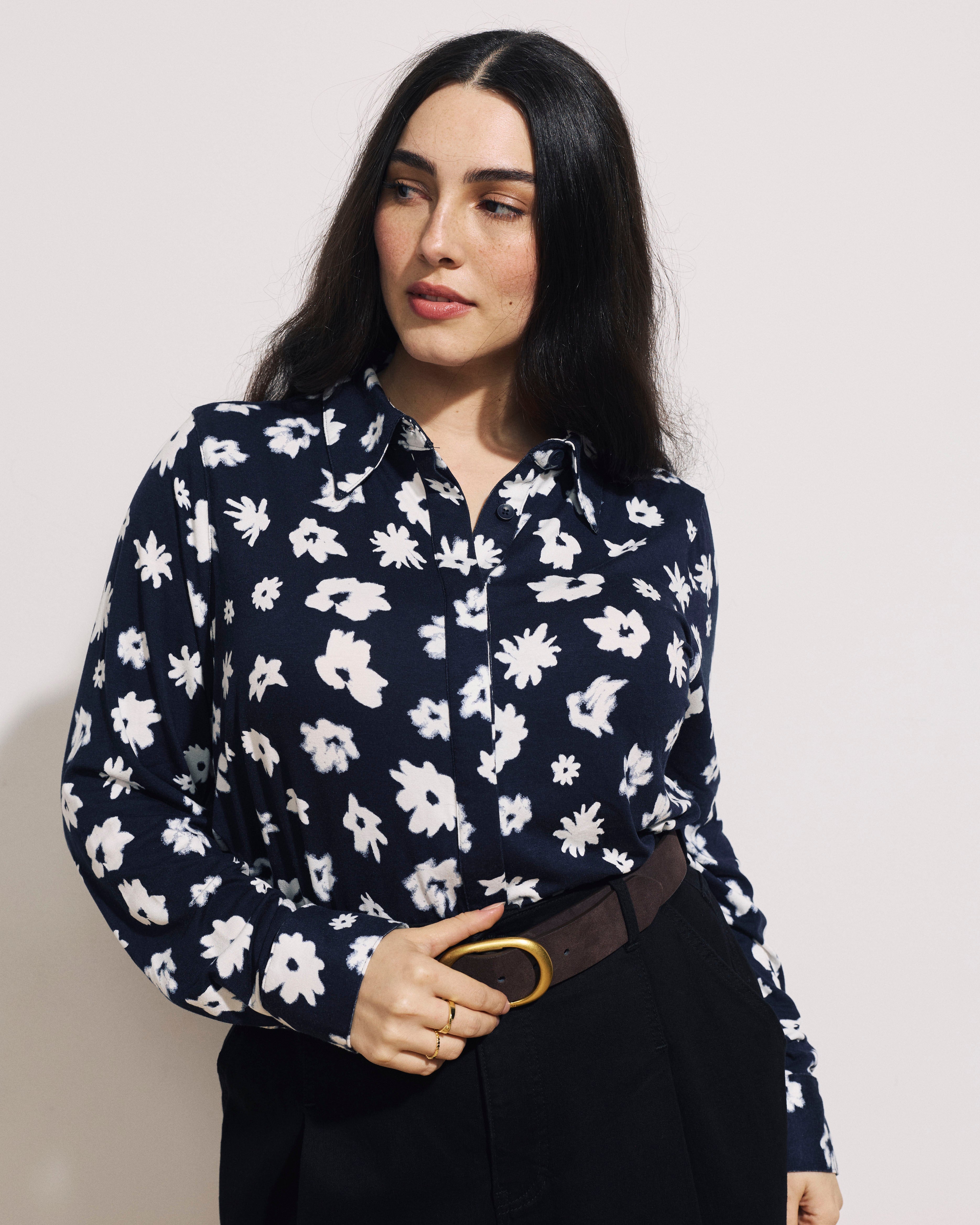 Elbe Liquid Jersey Shirt Classic Fit - Mystic Blossom