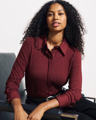 Elbe Popover Liquid Jersey Shirt Classic Fit - Deep Red