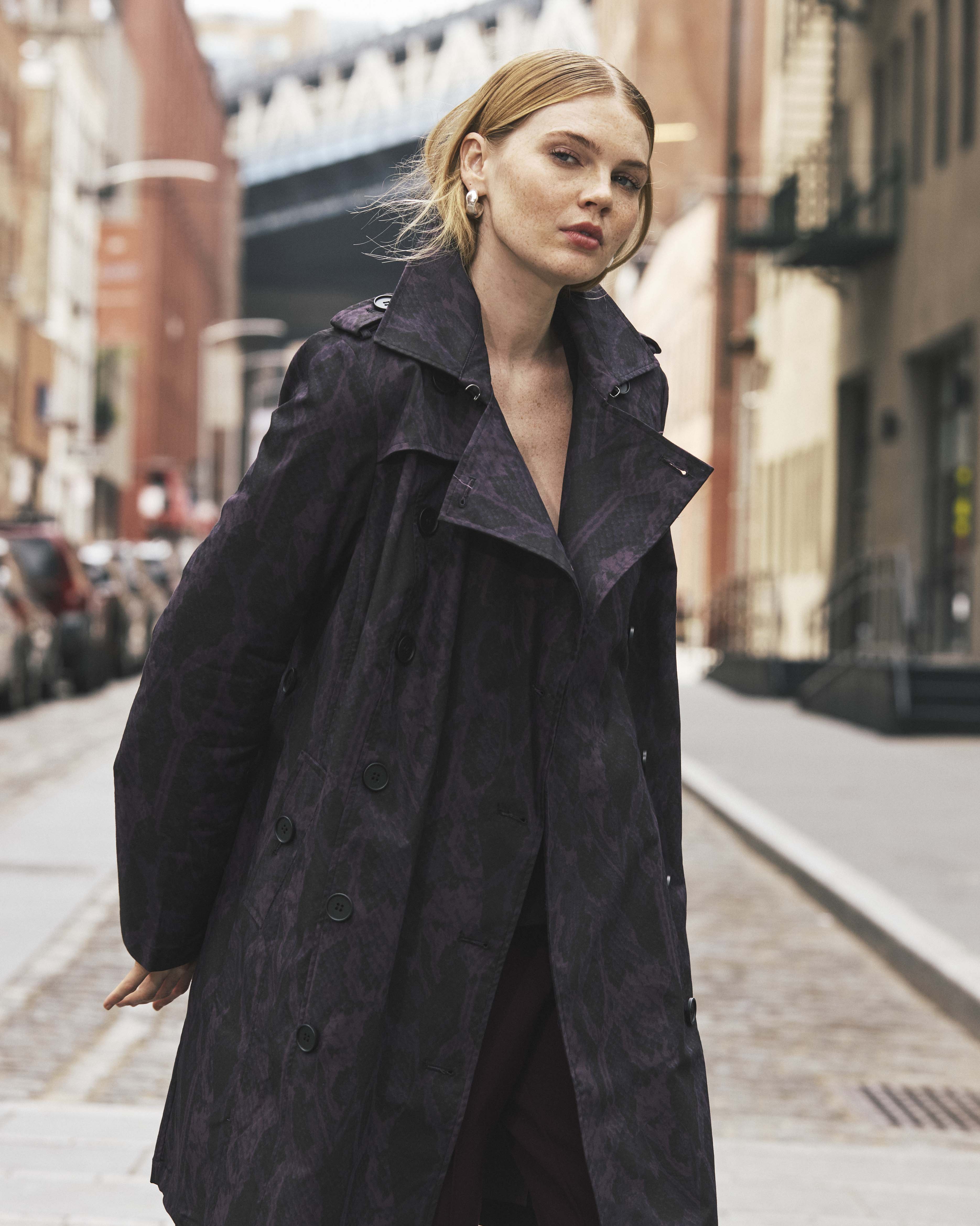 Derjon Trench Coat - Gamay Serpent Print