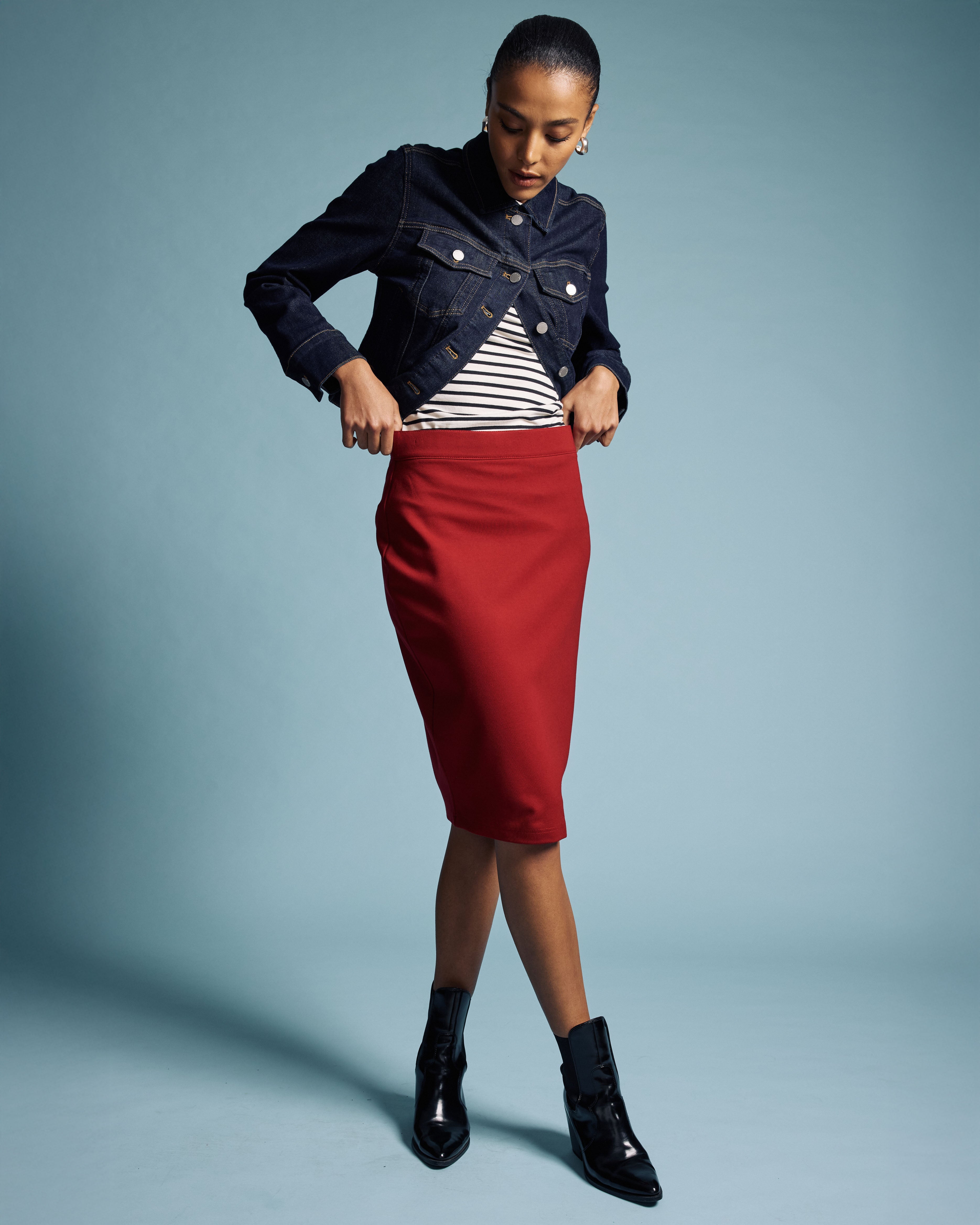 Danube Ponte Skirt - Garnet