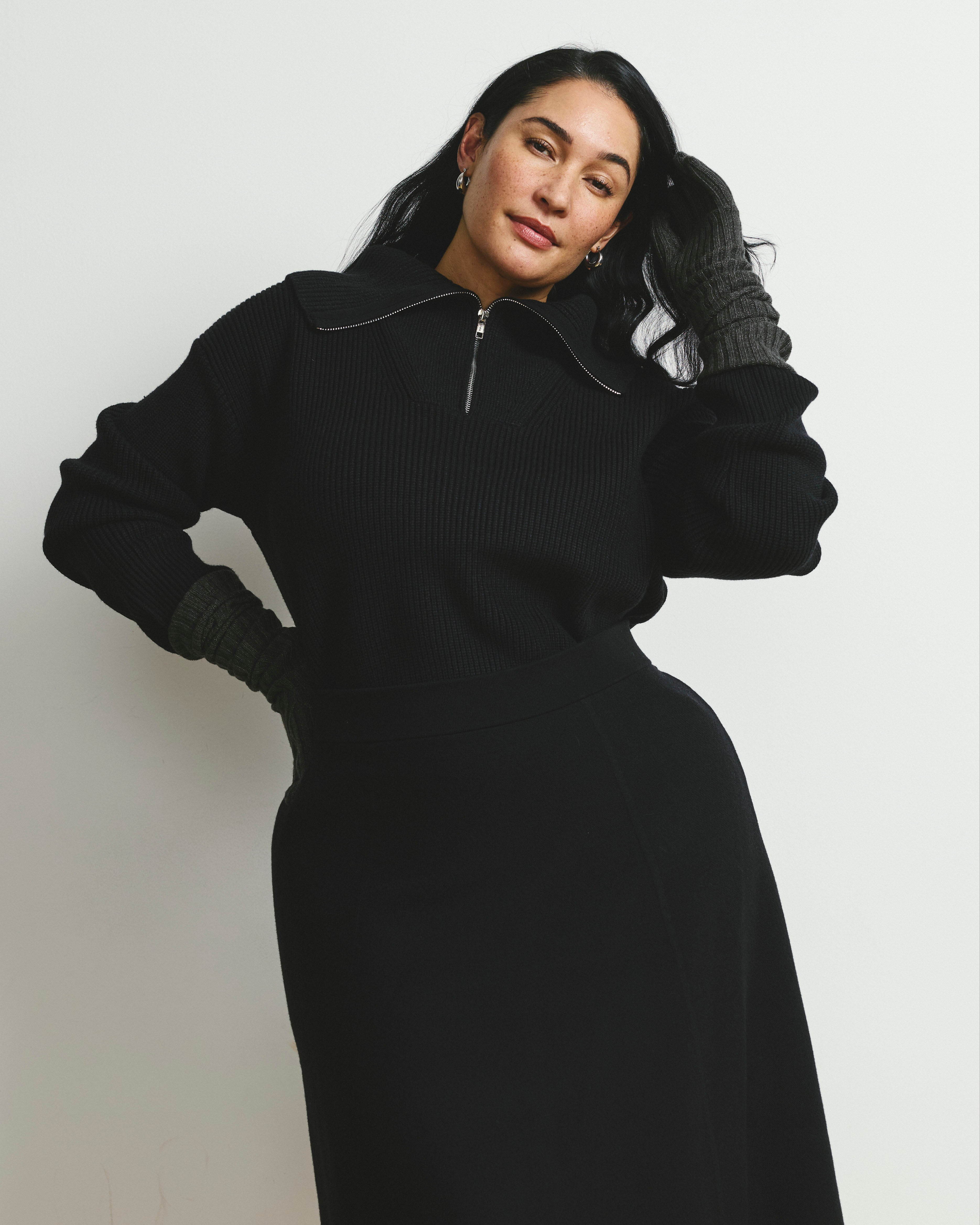 Brenda Zip Sweater - Black