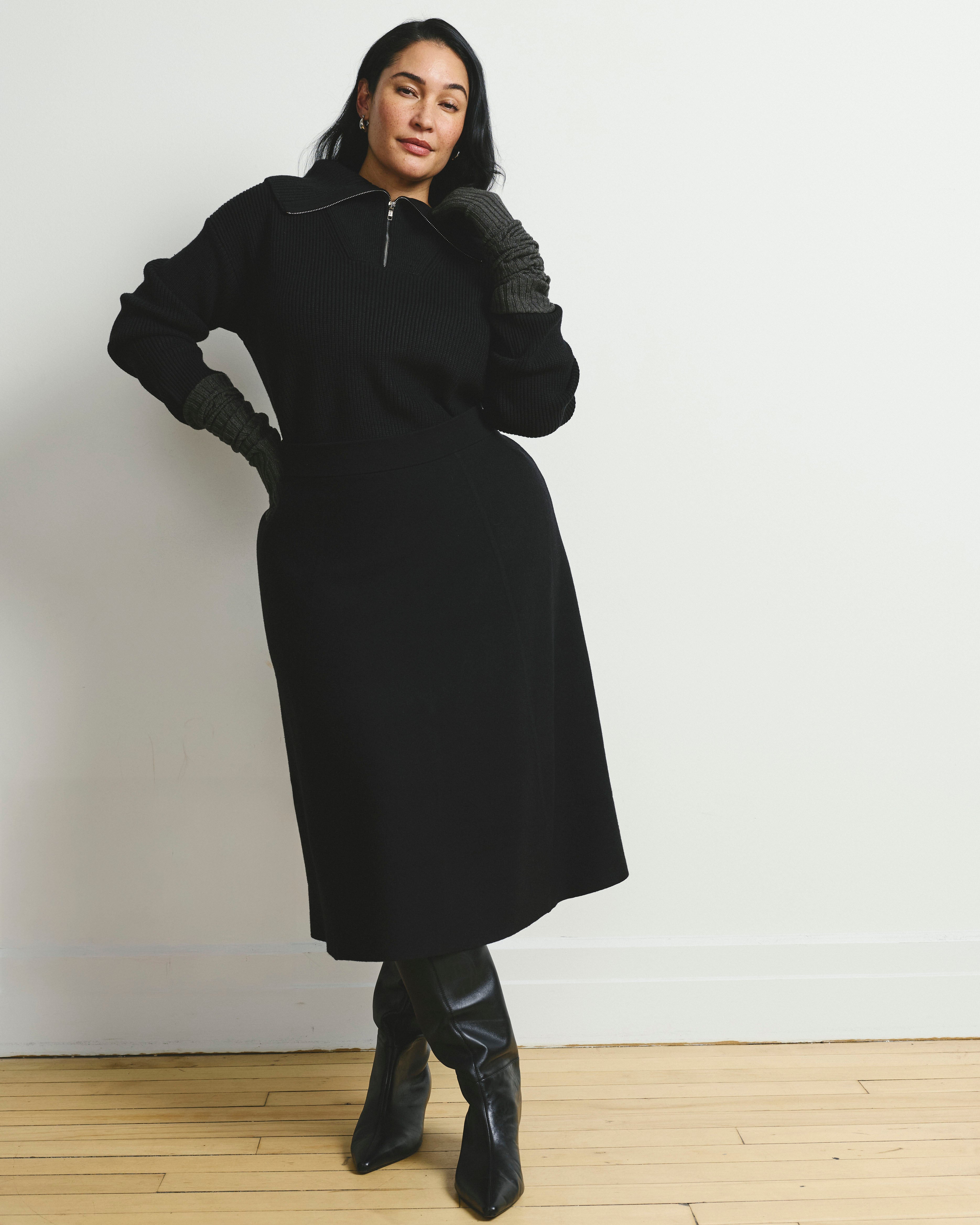 Brenda Zip Sweater - Black