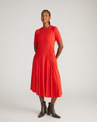 Devi Liquid Jersey Dress - Lipstick