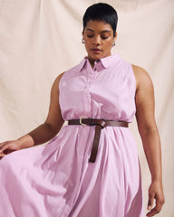 Adelaide Linen Blend Shirtdress - Lilac
