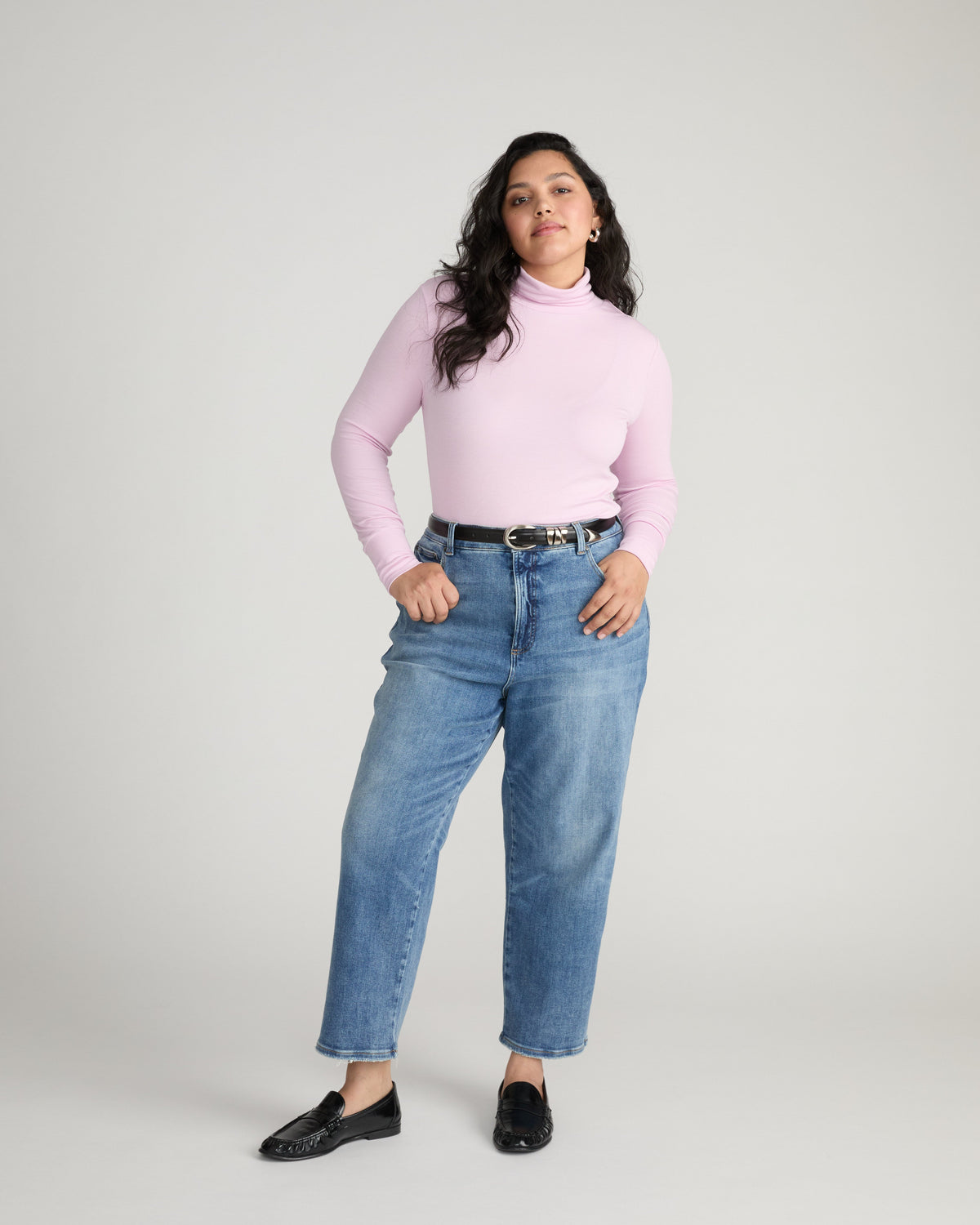 Cloud Rib Turtleneck - Pink Dreams
