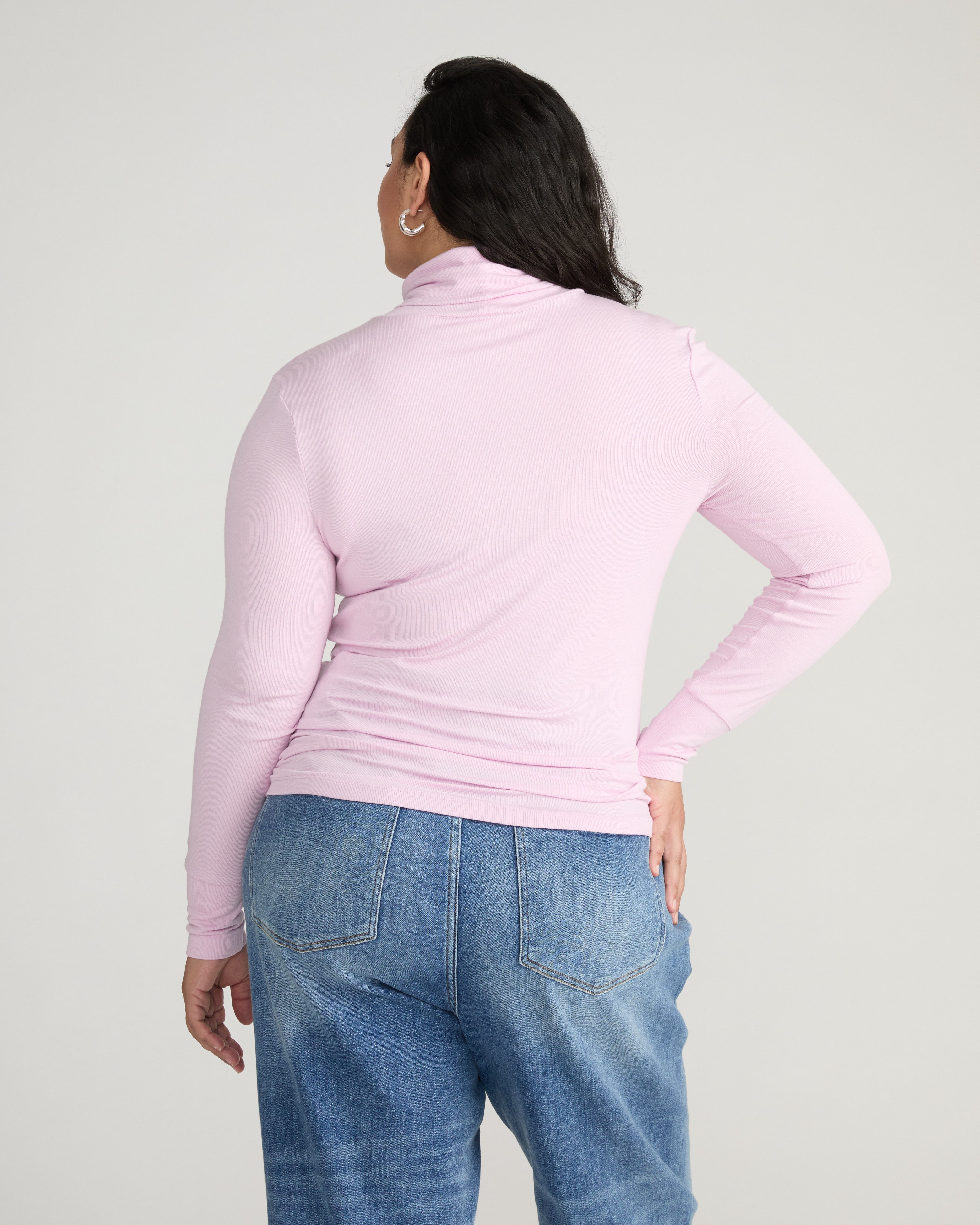 Cloud Rib Turtleneck - Pink Dreams