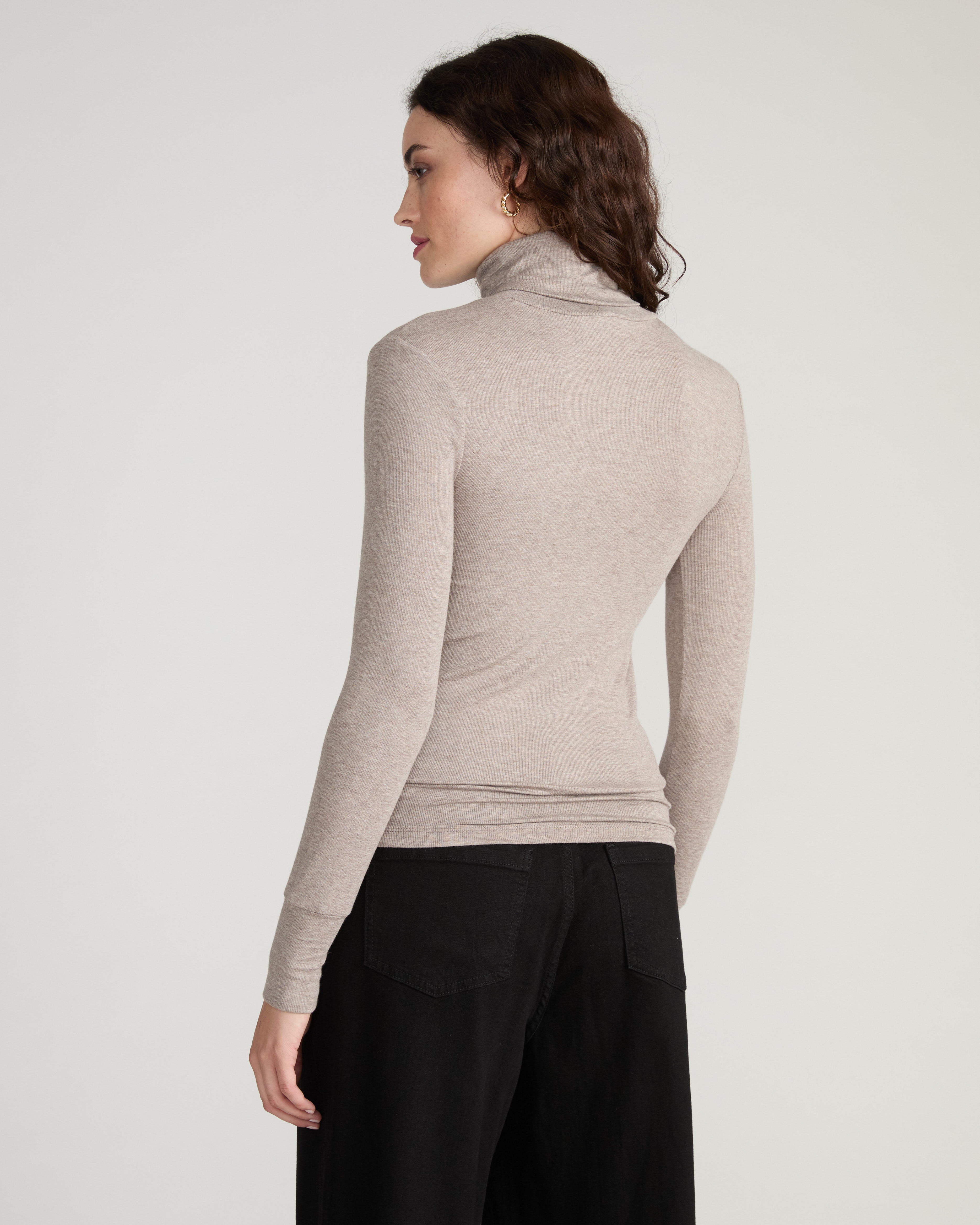Cloud Rib Turtleneck - Almond Dust