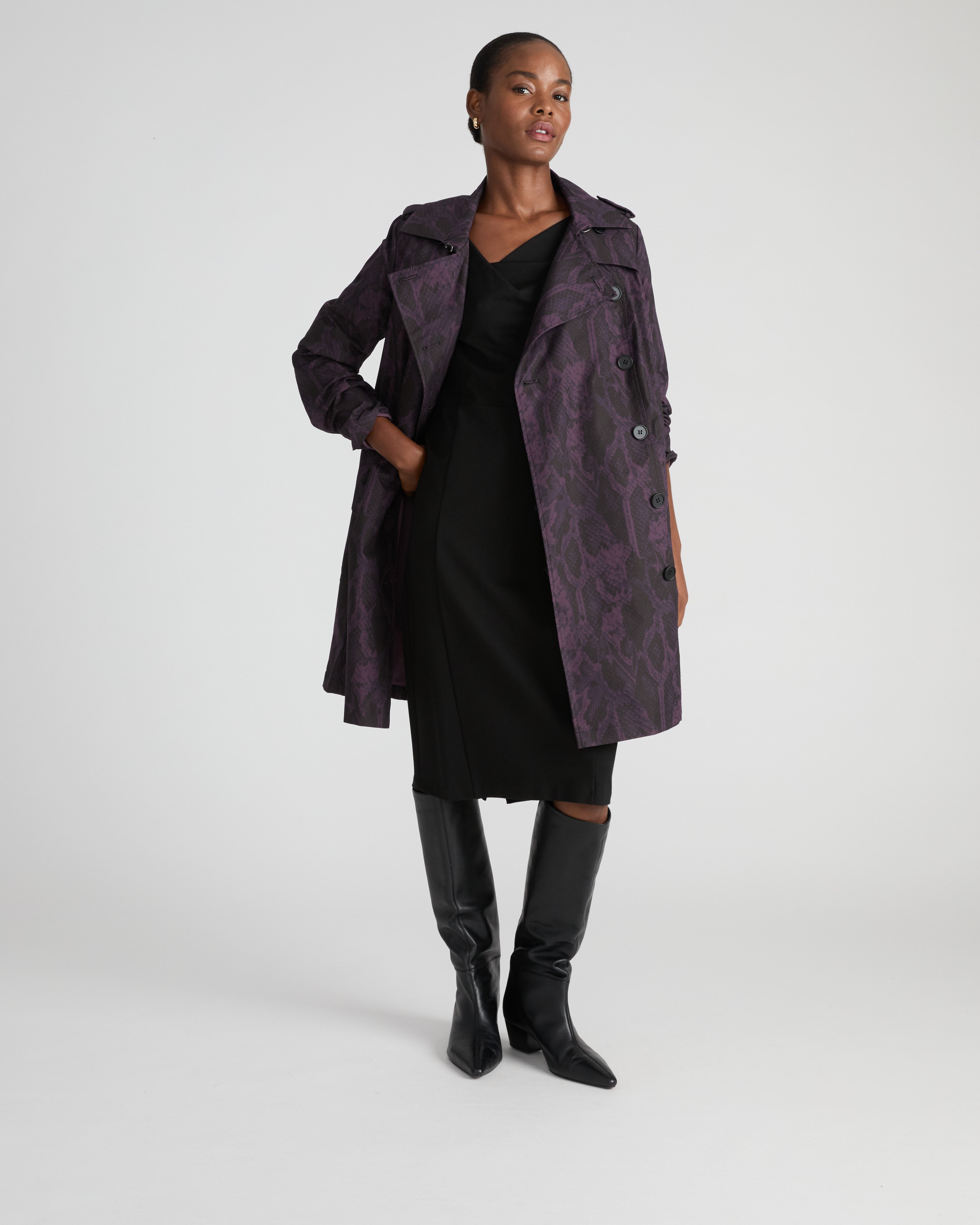 Derjon Trench Coat - Gamay Serpent Print