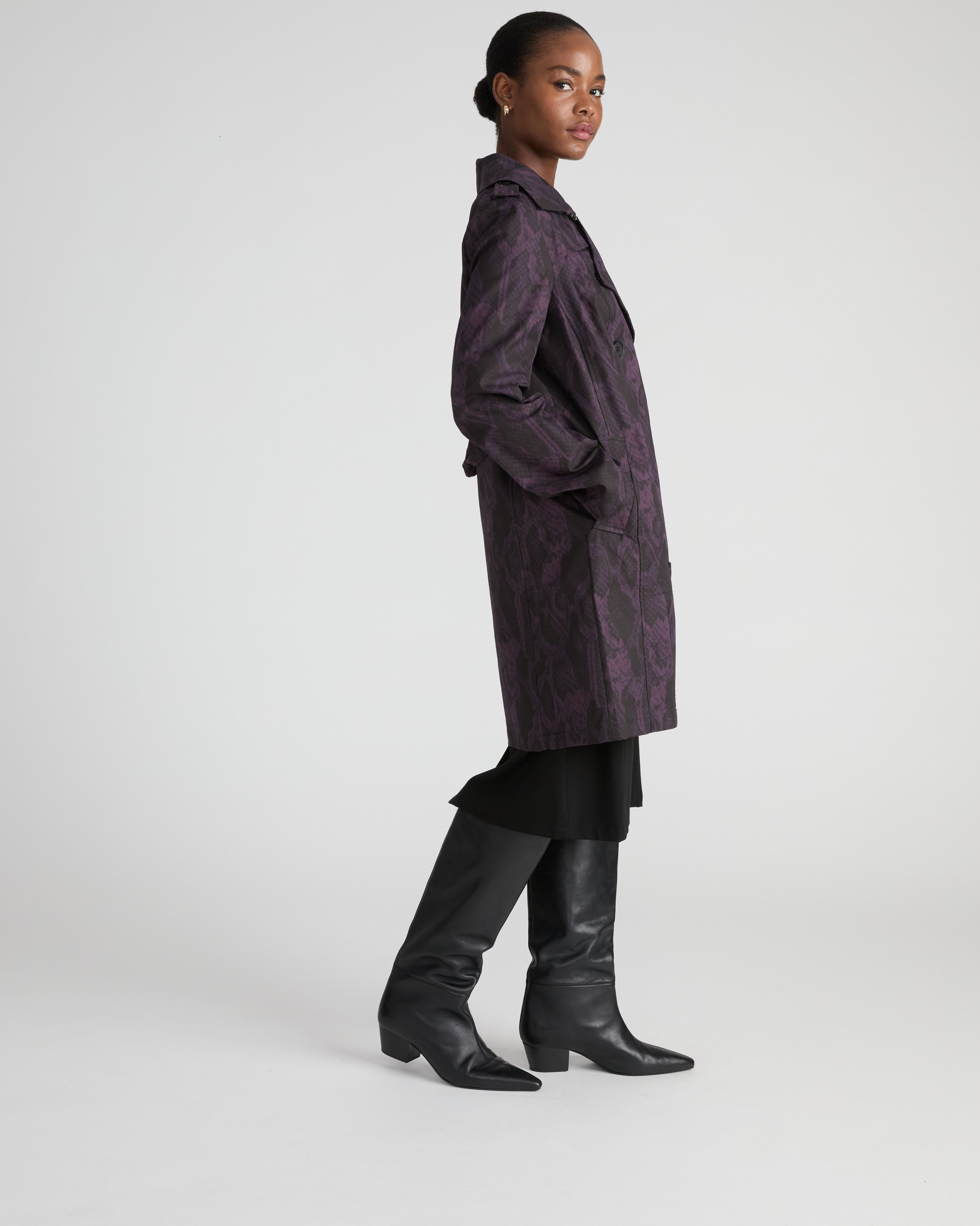 Derjon Trench Coat - Gamay Serpent Print