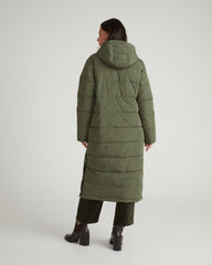 Everest Long Hooded Puffer 2 - Hiking Green