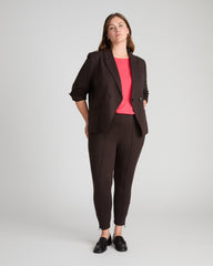 Bianca Double Breasted Ponte Blazer - Espresso