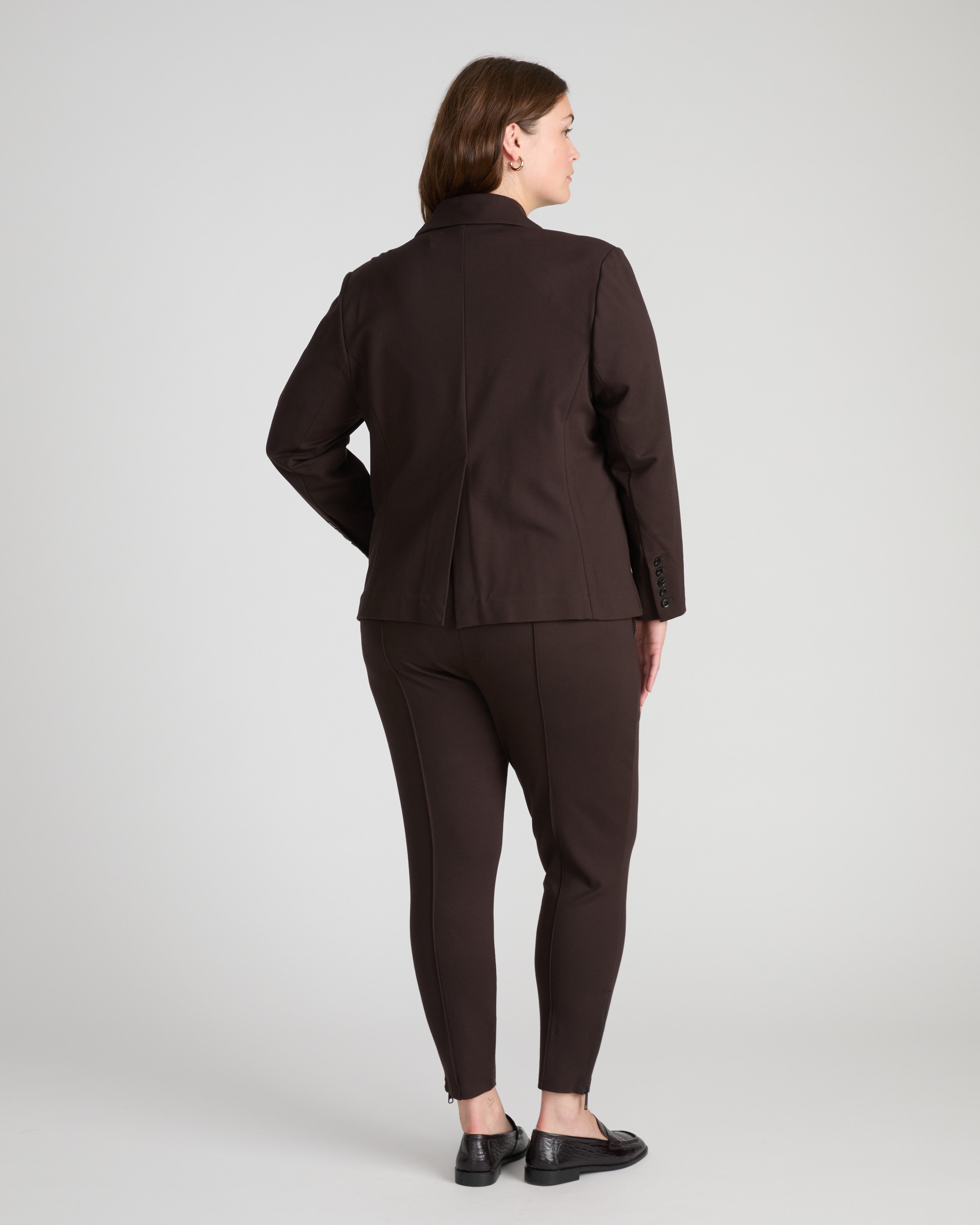 Bianca Double Breasted Ponte Blazer - Espresso