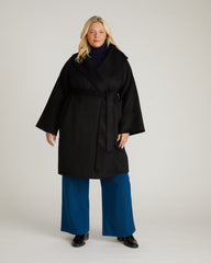 Asha Double Face Wool Blend Coat - Black