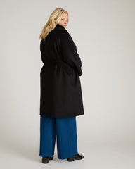 Asha Double Face Wool Blend Coat - Black