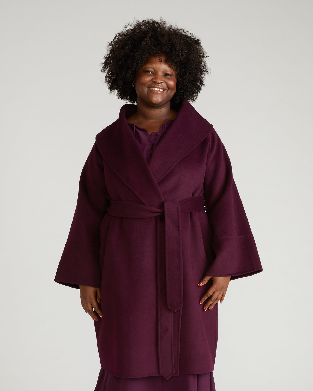 Asha Double Face Wool Blend Coat - Gamay