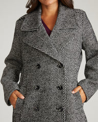 Callaghan Wool Blend Coat - Herringbone