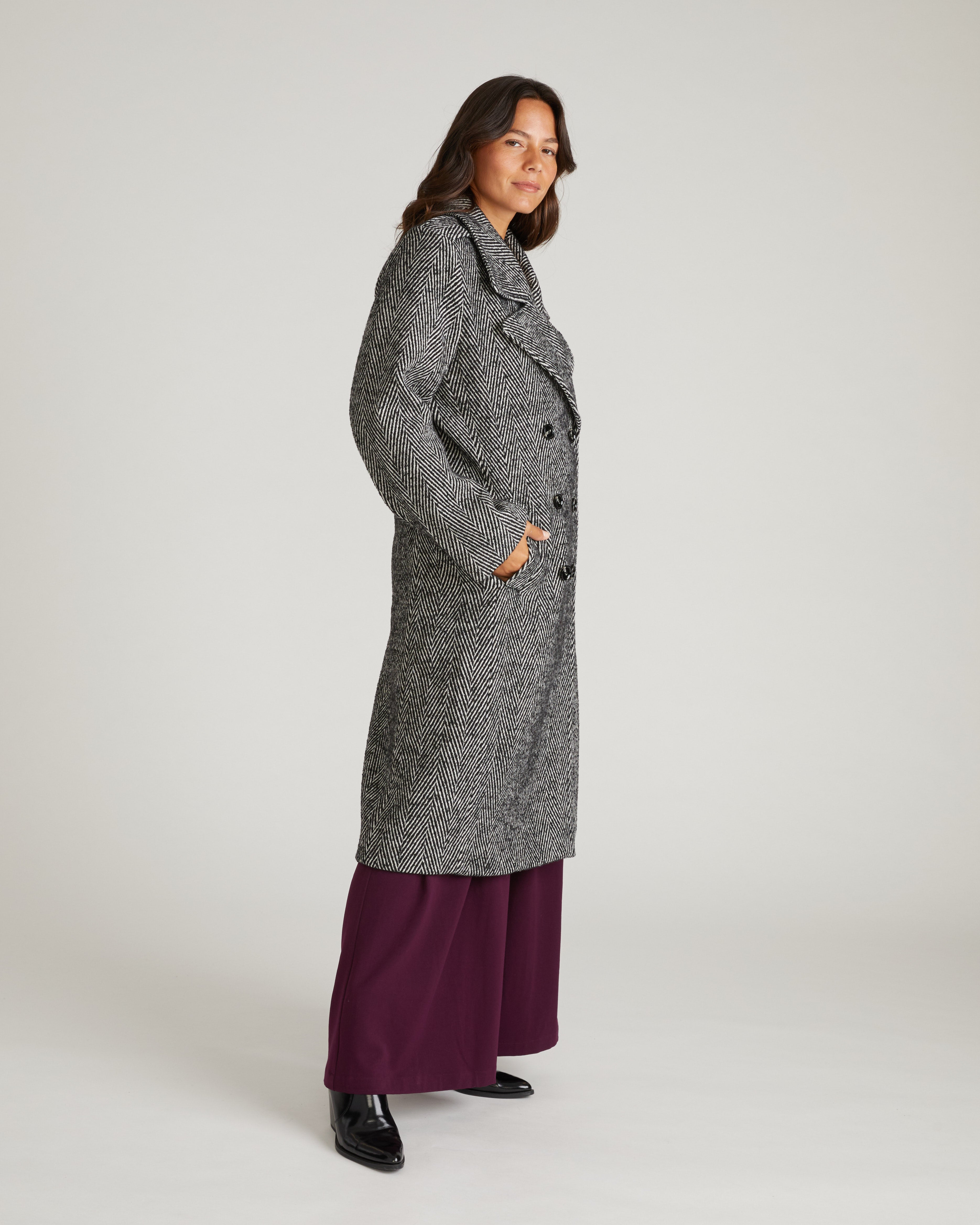 Callaghan Wool Blend Coat - Herringbone