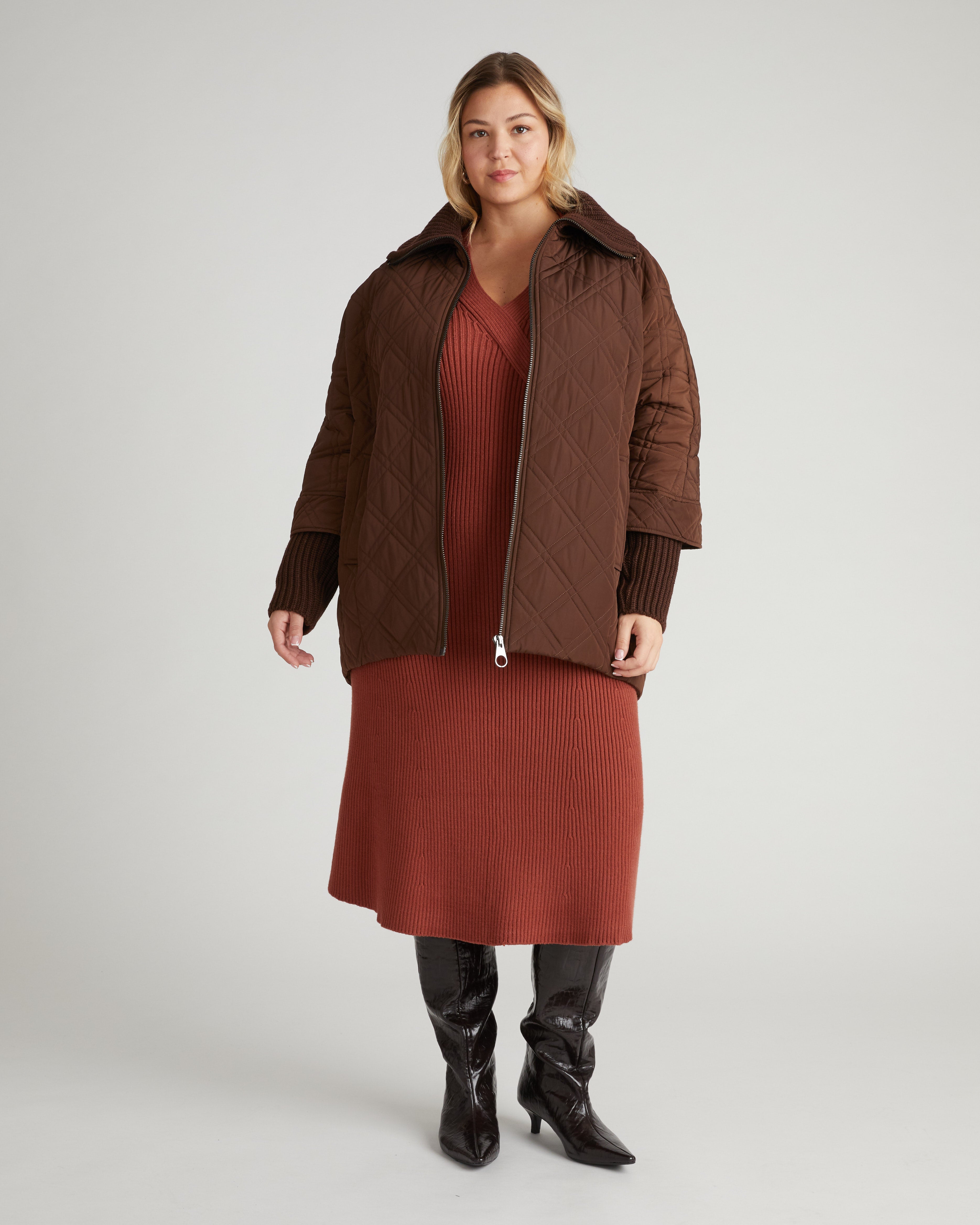 Arcadia Puffer Coat - Coffee
