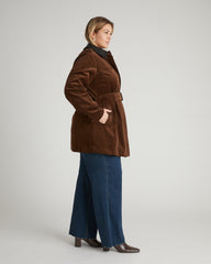 Cortland Stretch Corduroy Trench Coat - Coffee