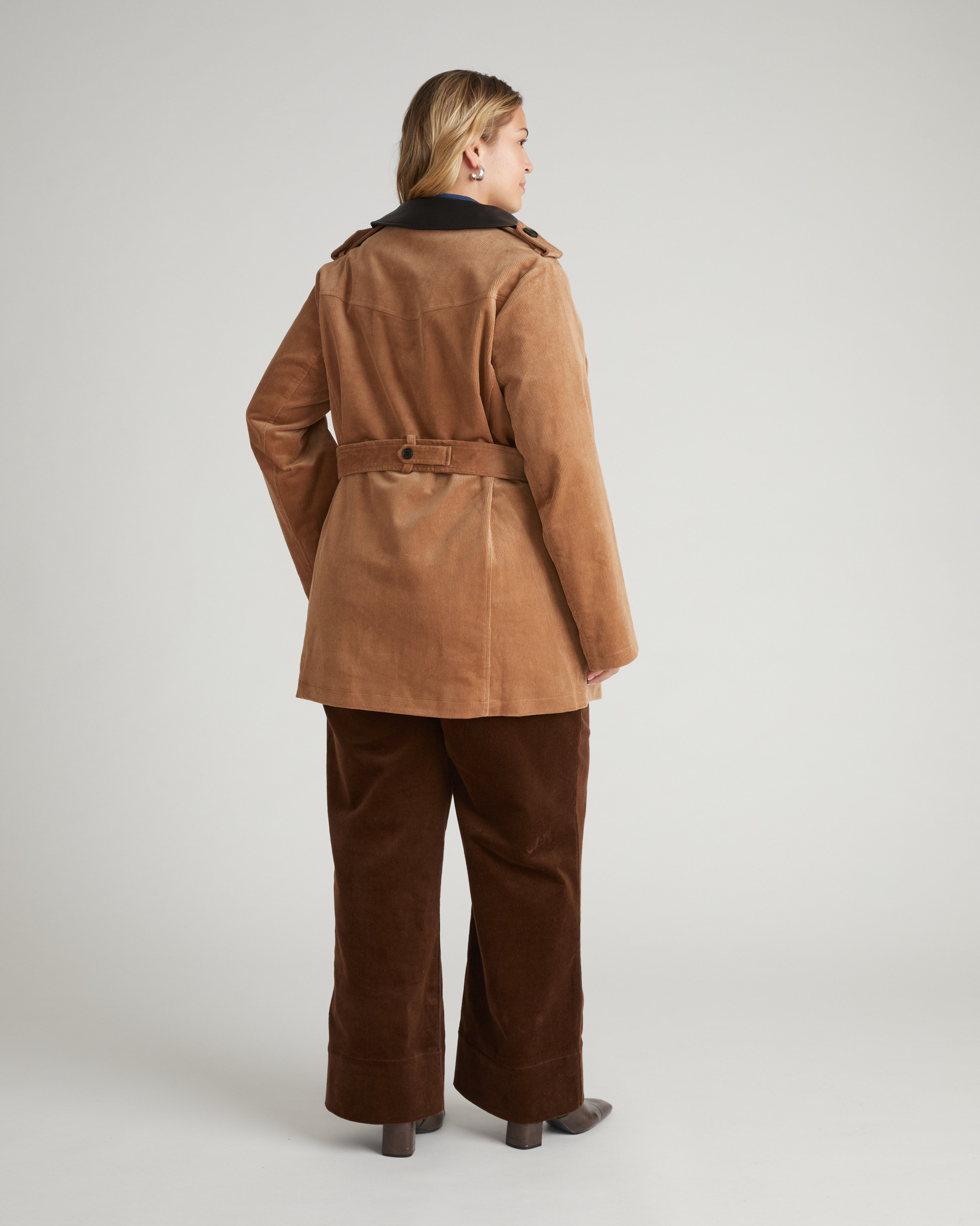Cortland Stretch Corduroy Trench Coat - Classic Camel