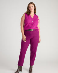 Cigarette Ponte Pants - Plum Caspia