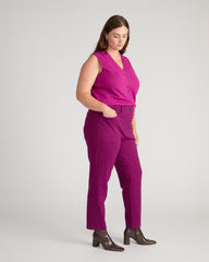 Cigarette Ponte Pants - Plum Caspia