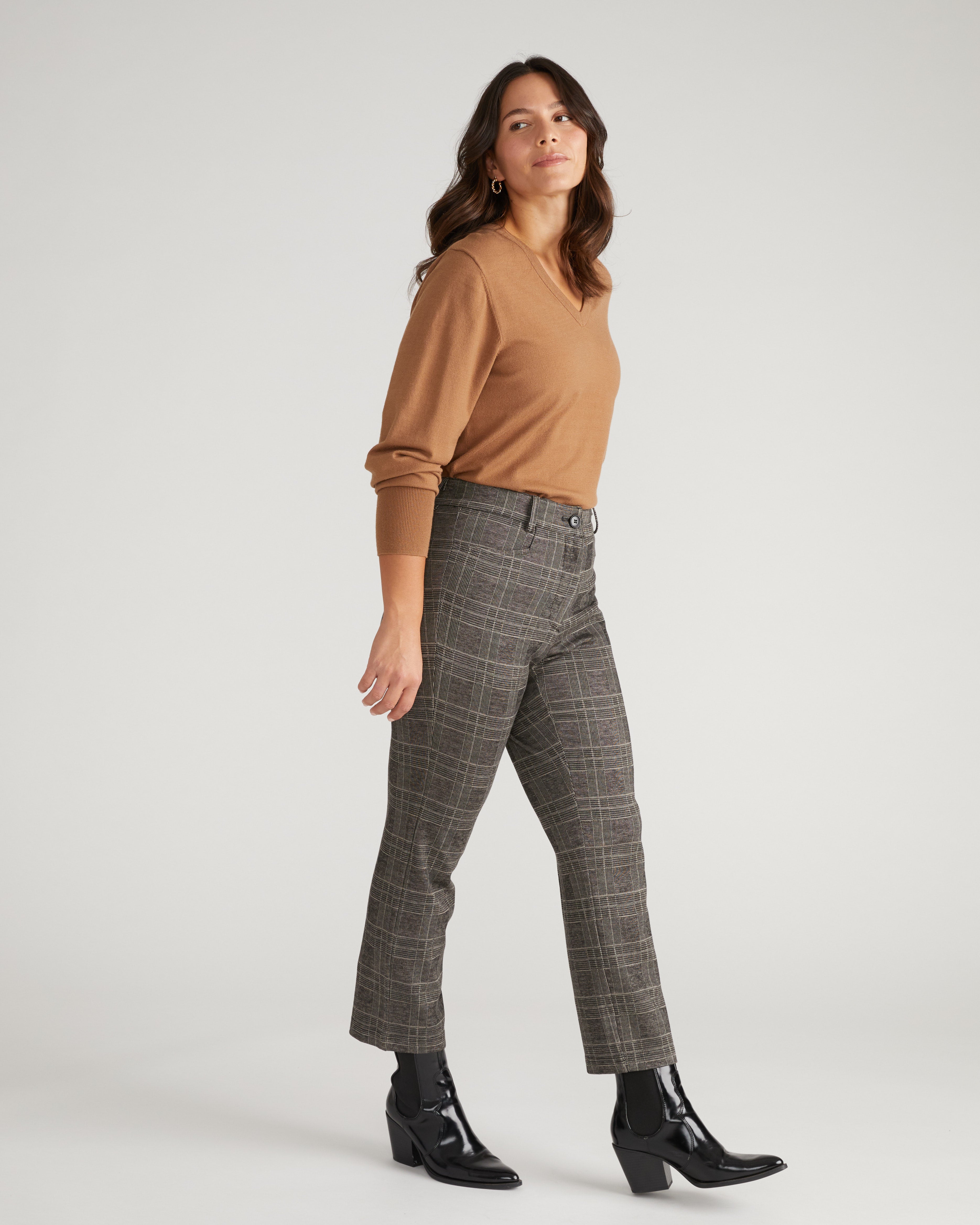 Cigarette Ponte Pants - British Plaid