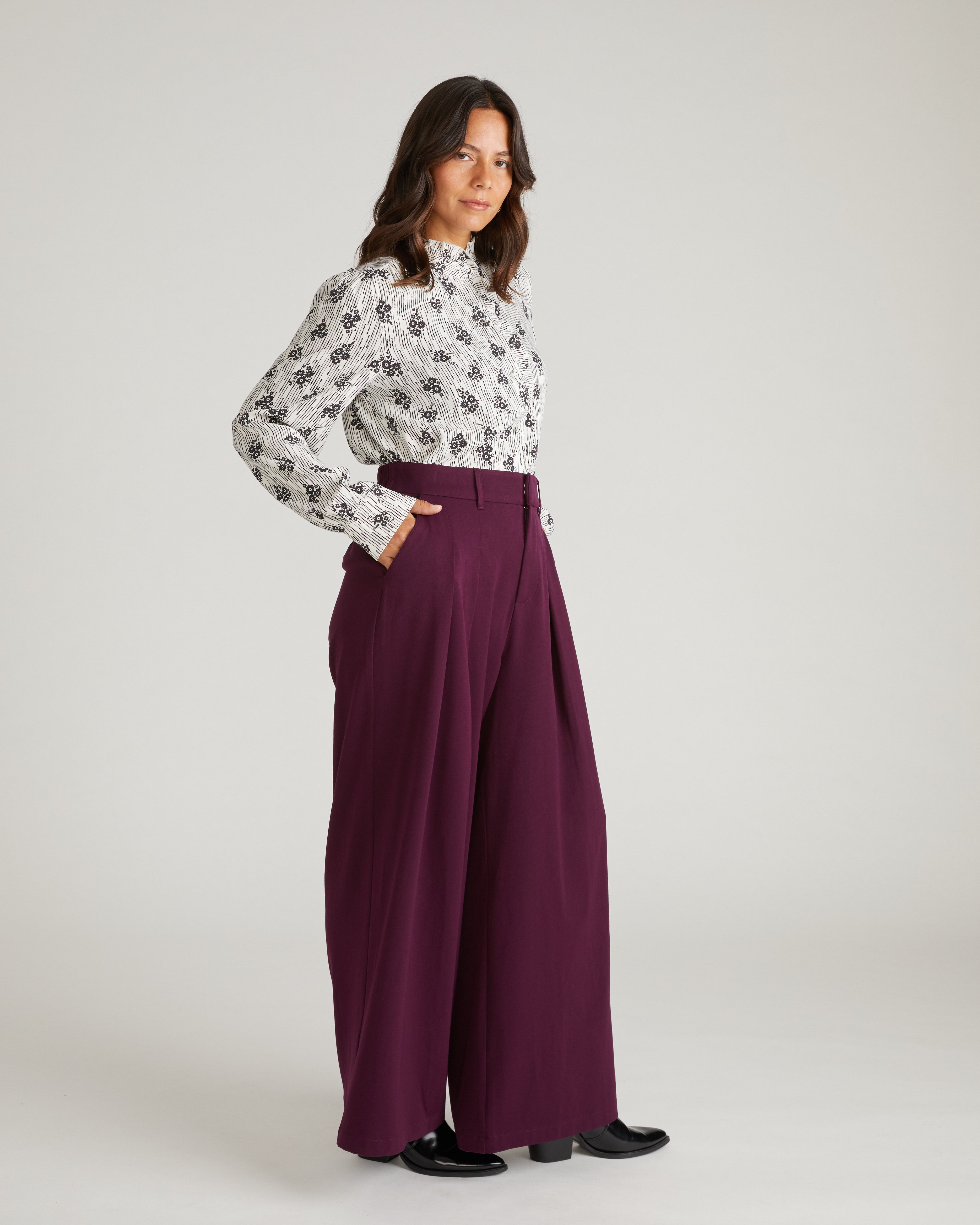 All Day Perfect Palais Wide Leg Pants - Gamay