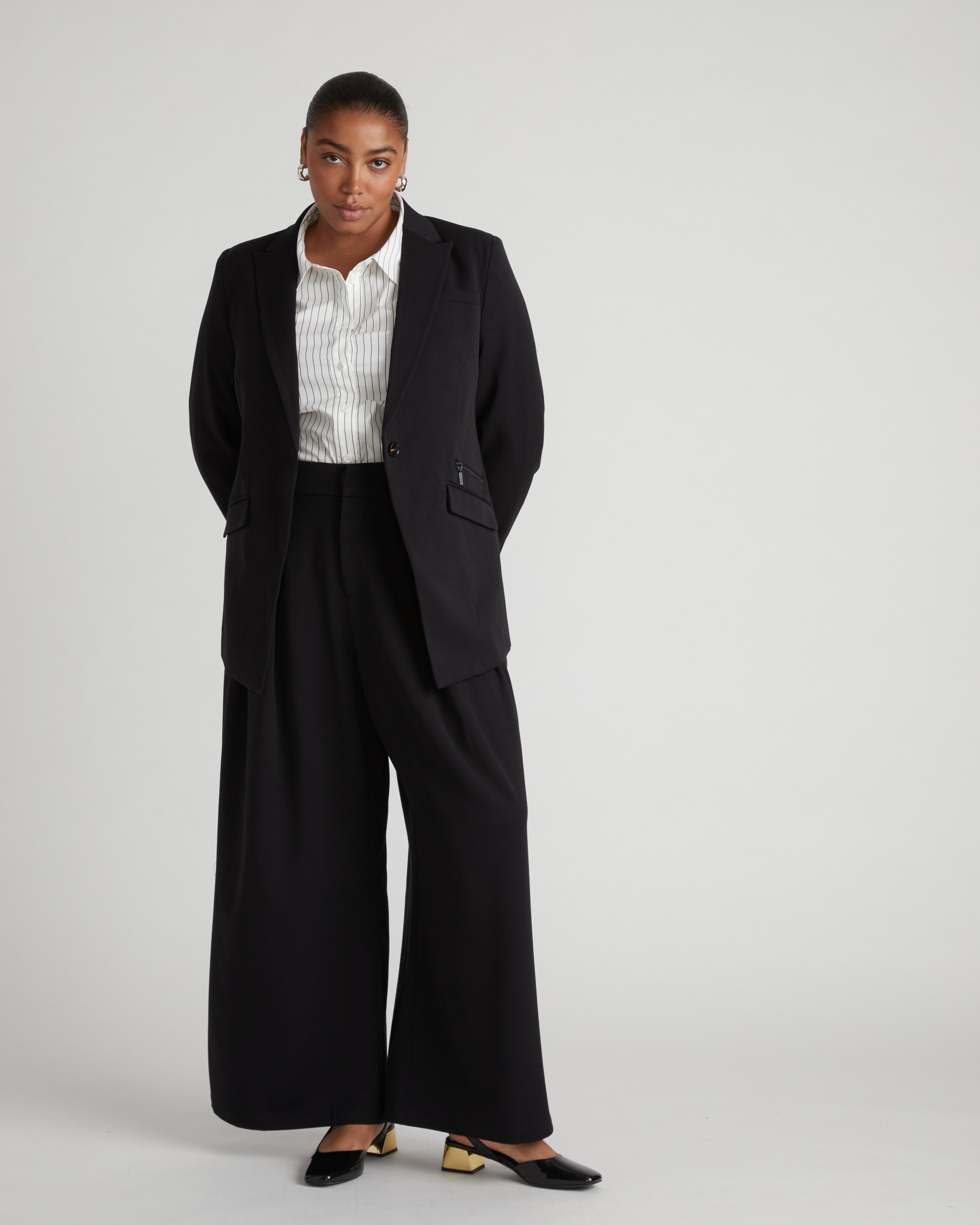 All Day Perfect Palais Wide Leg Pants - Black